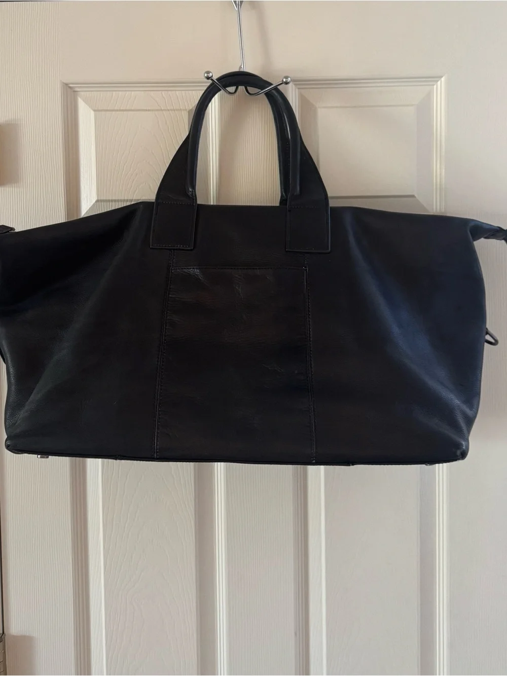 Kenneth Cole Black Leather Duffel Bag